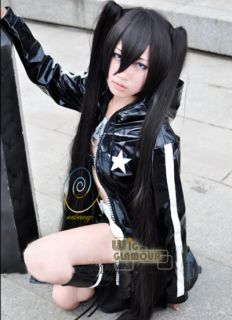 Black Rock Shooter Mato Kuroi Cosplay Short Black Hair Wig +2 X 120cm 