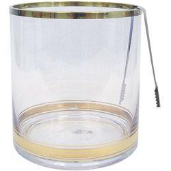 Colin Cowie Glass Ice Bucket w/ Tongs – 1.98 gal   Fancy Champagne 