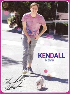 Big Time Rushs Kendall Schmidt & Pet Pig Yuma 8x10 Pin Up b/w One 