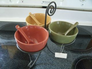 Signature Home Dip Serving Trio with Stand   NWT