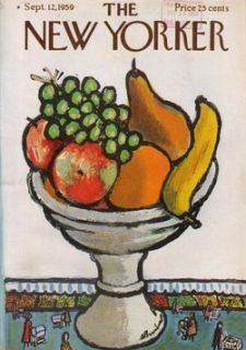 1959 Abe Birnbaum Art Fruit Market Bowl 9 12 59 September New Yorker 