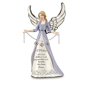 Mothers Heart Birthstone Charm Angel Figurine Personalized Gift for 