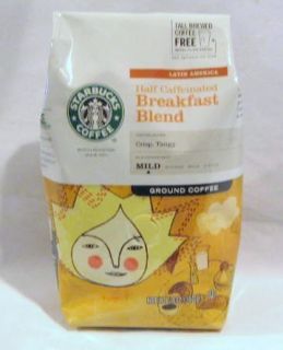 Starbucks Half Caffeinated Breakfast Blend Coffee 12 Oz