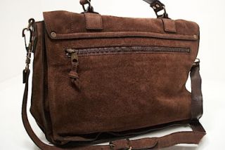 Proenza Schouler Large Dark Brown Suede Satchel Saddle Bag Brand New 