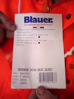  Blauer Fluorescent Orange Police Cop Fire Dept Rain Parka Jacket USA 