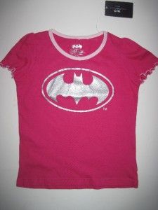 New Batman Toddler Girl Pink Cotton Short Sleeve T Shirt 4T