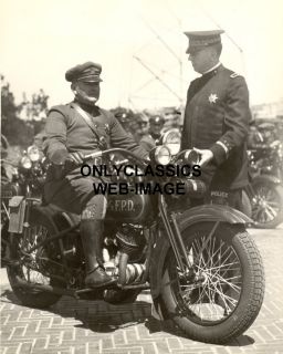   francisco police chief william quinn on motorcycle and walter mathes
