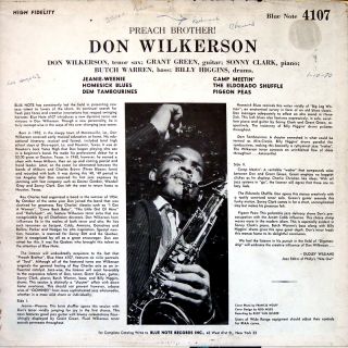 DON WILKERSON Preach Brother LP BLUE NOTE BLP 4107 ORIG US 1962 MONO 
