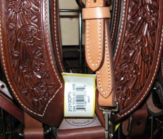 new usa made by saddlesmith hand tooled pecan 3 double