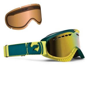 Dragon DX Goggles Block Yellow Blue Gold ion and Bonus Amber Ski 