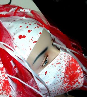 DIY Cyber Nurse Blood Red Splatter Headband Goth Gothic