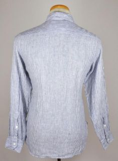 Billy Reid Long Short Sleeve Linen Striped Casual Scout Shirt US M EU 