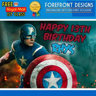   Assemble Captain America Marvel Birthday Greeting Card A5