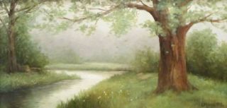 Laura Mann Original Oil Painting Landscape Hunting Woodland Signed 