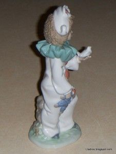 Retired Lladro Nao A Bird in Hand 1100G Pierrot Clown Girl with Dove 