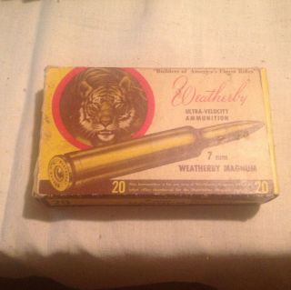 Weatherby Magnum 7 mm w M Ammunition Box 20 Empty Cases
