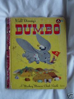 Dumbo Walt Disneys A Mickey Mouse Club Book Vintage 47
