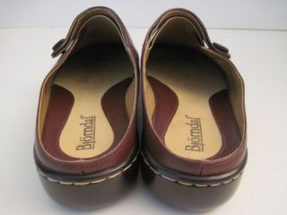 bjorndal brown leather mules womens sz 10