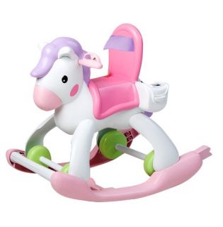 The Fisher Price Little Mommy Rocking Horse and Stroller features