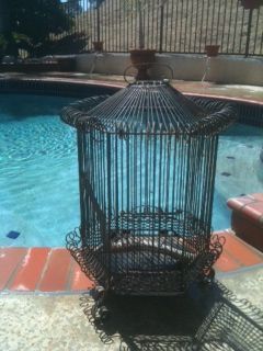 Antique Metal Bird Cage Fully Functional Garden Decoration