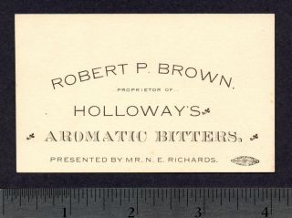 Holloways Aromatic Bitters Robert Brown Richards Card