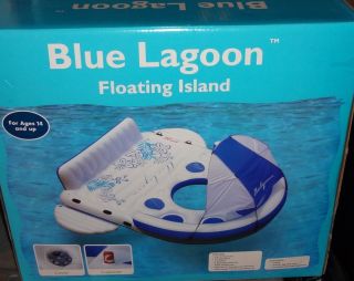 Blue Lagoon Floating Island Lake Raft 6 Person Capacity Inflatable 