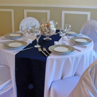 10 Navy Blue Satin Table Runners Wedding Decor Bridal