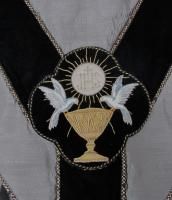   Black SILK COPE Doves & Chalice, Clergy Priest Vestment Bishop Church