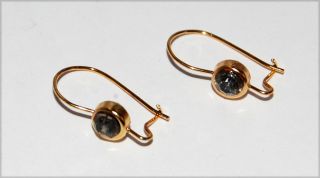 Black Diamond Rhinestone Brass Pierced Earring Wires 1 Pair 