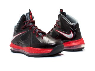 Nike Basketball Lebron 10 GS Black Chrome University Red Grey 543564 