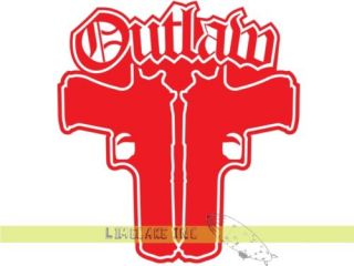 Blood Red Outlaw Guns Car Vinyl Decal Sticker Violent