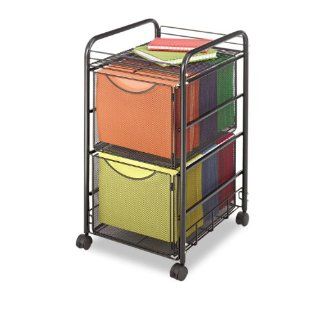 Safco Onyx Mesh File Cart with 2 File Drawers, Black (5212BL)