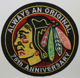Chicago Blackhawks 75th Anniversary Jersey Patch NHL Hockey