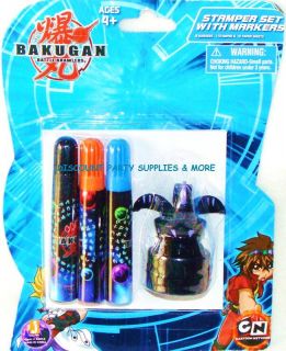 Bakugan Battle Brawler Black 3D Stamper Marker Pad Set