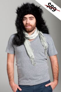 Fur Animal Hats Hood Hoodies Black Wolf with Poms Ears Unisex Brand 