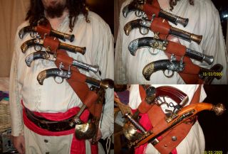 Blackbeard Pirate Six Pistol Sword Baldric LARP SCA