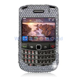 Silver Rhinestone Bling Case Cover Accessory for Blackberry Bold 9650 