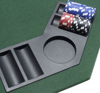 New 48 Folding Poker & Blackjack Table Top 8 Player Octagon w/Cup 