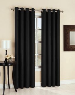   Stripe Insulating Blackout Grommet Top Curtain Panel 3 Colors