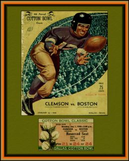 1940 Historical Souvenier Program Clemson vs Boston in The Cotton Bowl 