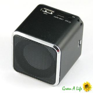 Black Music Angel Speaker with LCD Display for iPhone 4 4S Micro SD TF 