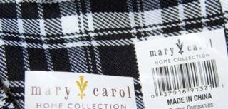 New Mary Carol Black & White Plaid Tablecloth Round Table Topper