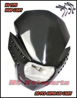 Head Light Motorcycle Black Dirt Bike KTM Honda MX Lamp
