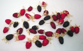   Faux Fake Rasberries Blackberries Decorative Prop Fruit Berries