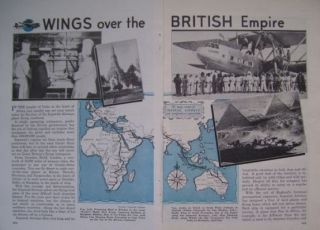 1935 Imperial Airways Wings Over The British Empire Article Qantas 