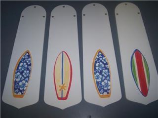 Tropical Surf Board Surfboard Ceiling Fan with Light
