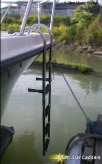 New 5 Step Stainless Steel Gunwale Hook Boat Boarding Ladder