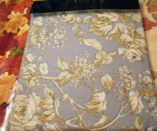   LAUREN BEAUTIFUL FLORAL PAISLEY SHOWER CURTAIN BLUE BROWN IVORY NEW