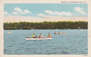 Canadohta Lake Boating Pennsylvania Vintage Postcard