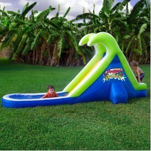 Blast Zone Backyard Kids Toy Inflatable Compact Water Slide Pool 